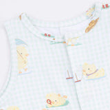 Vintage Spring Ducklings Green - Sleeveless Shortie Romper