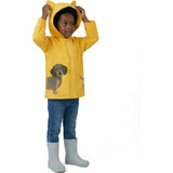 Boys Dog Applique Raincoat | Yellow