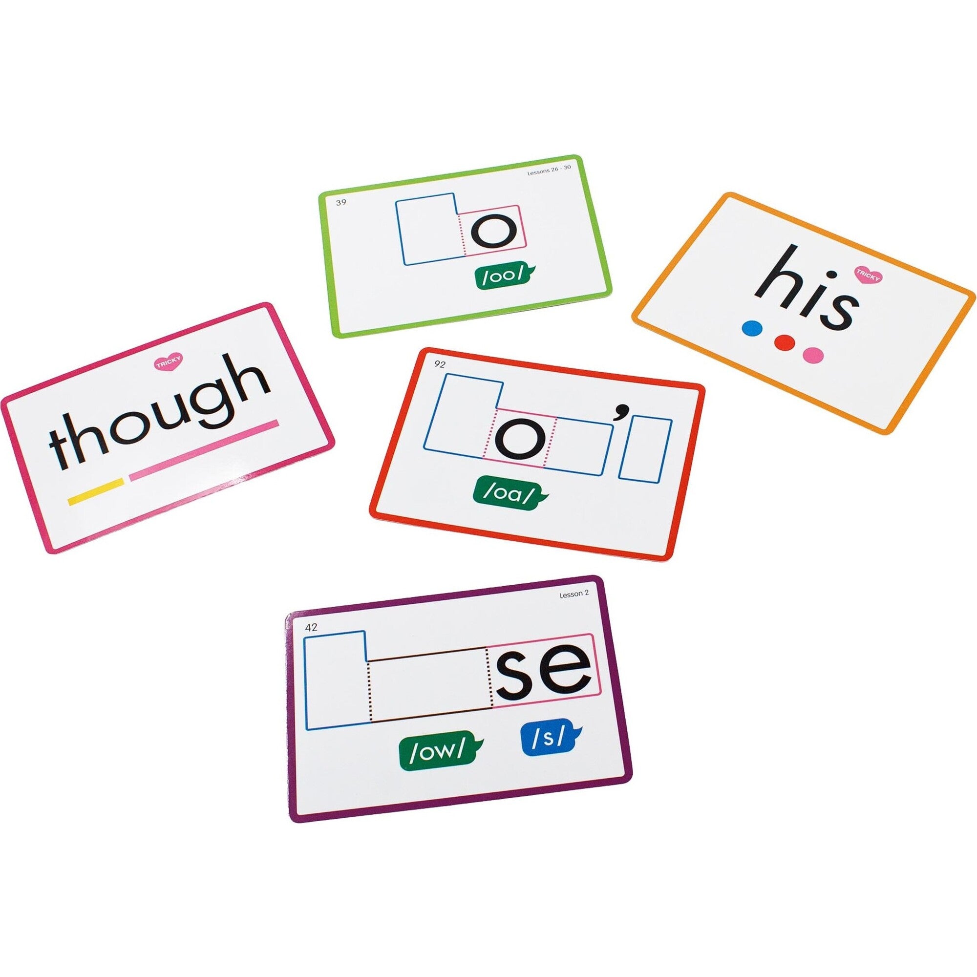 Rainbow Phonics - Heart Words - 93 Word Cards