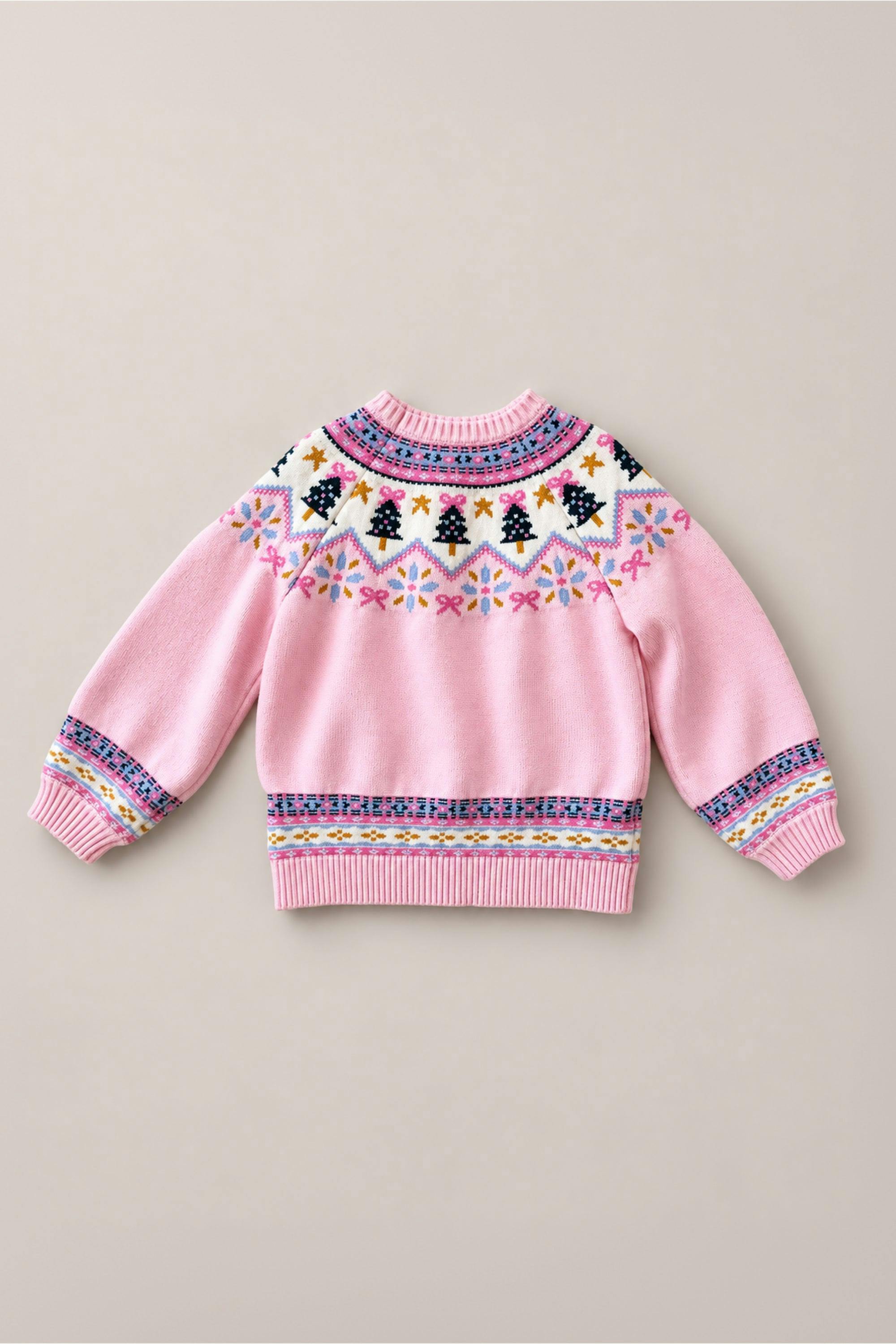 Mini Melody Sweater in Marzipan Pink Fair Isle