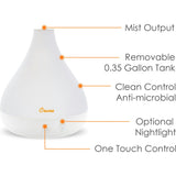0.35 Gal. 2-in-1 Ultrasonic Cool Mist Humidifier & Aroma Diffuser for Small Rooms