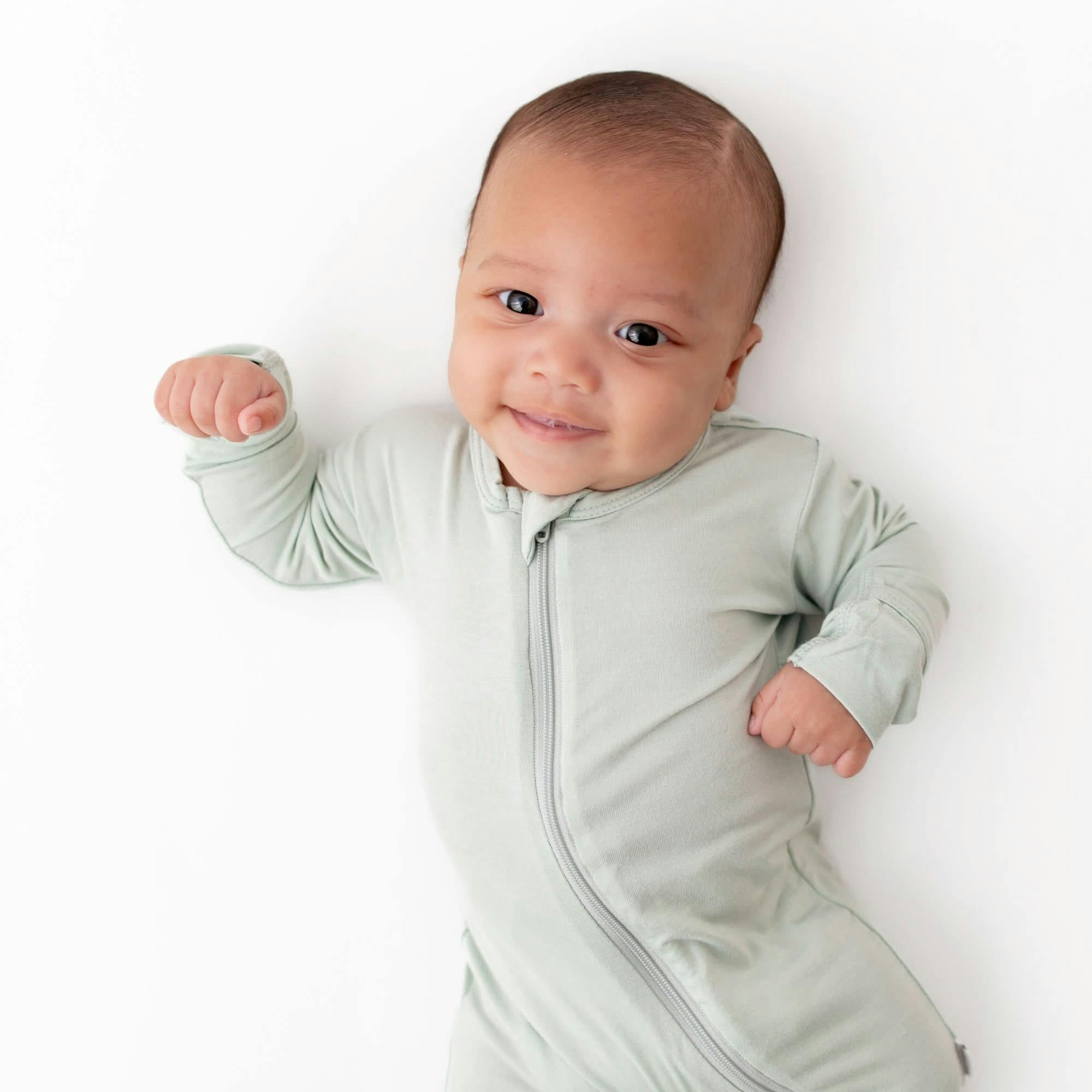 Sage Zippered Footie