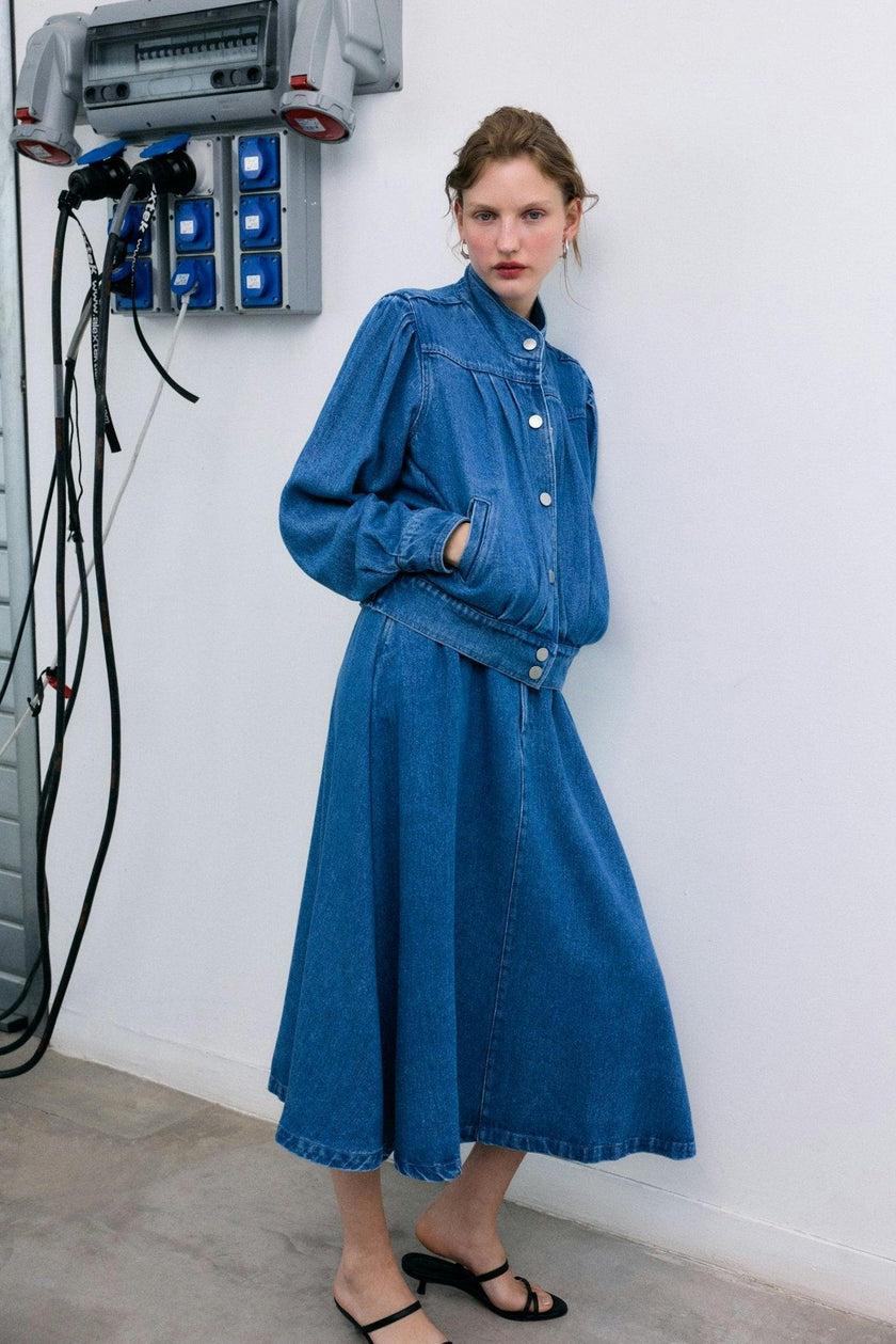 TNS Tencel Woman Skirt Mid Denim