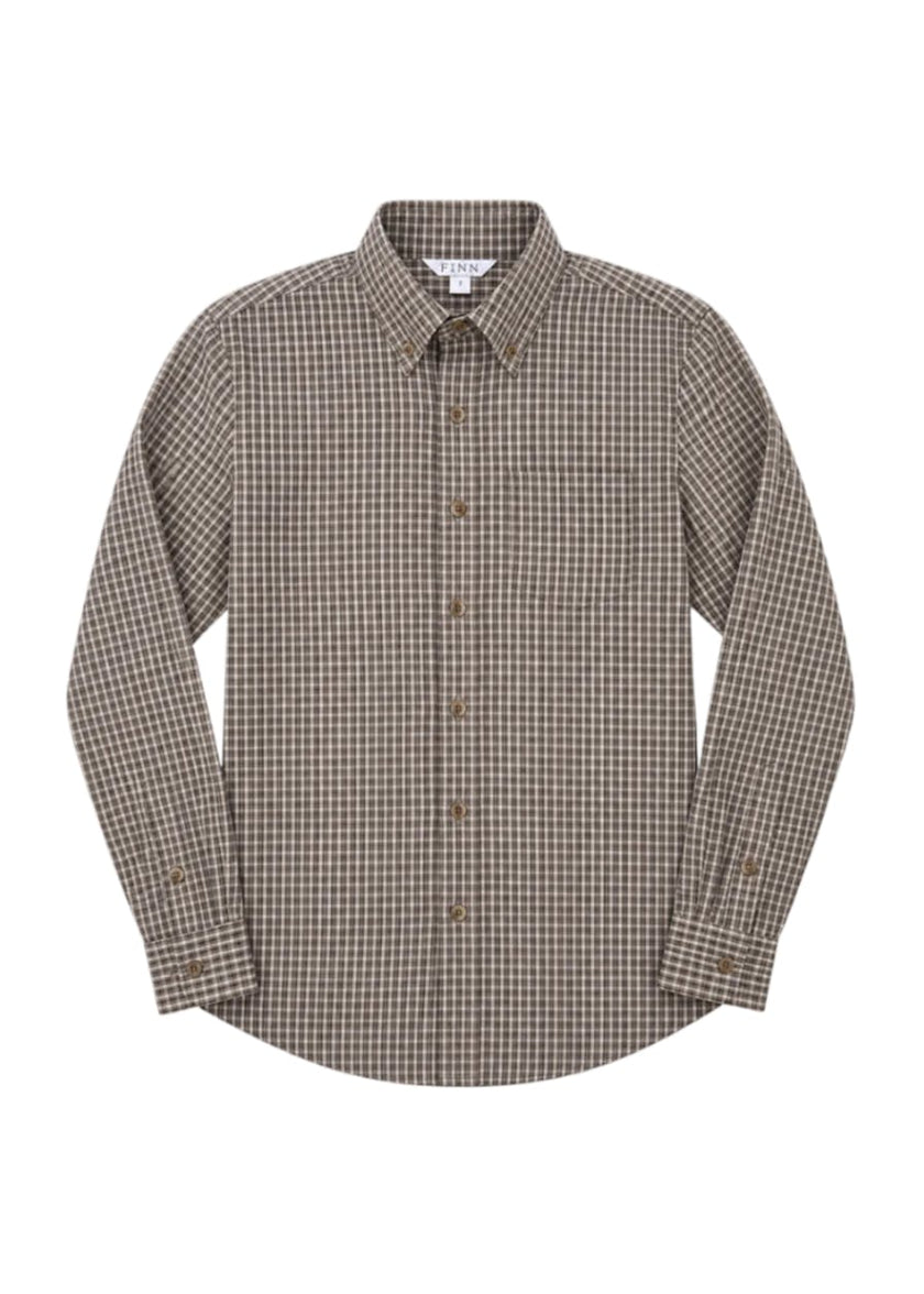 Pierfront Buttondown - Ironwood Check