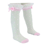 Transparent Polka-Dot Bow Trim Socks