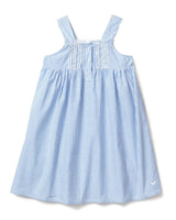Girl's Twill Charlotte Nightgown in French Blue Heritage Stripe