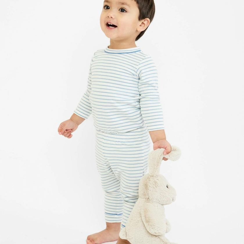 Edward One-piece, Dusty Blue Mini Stripe