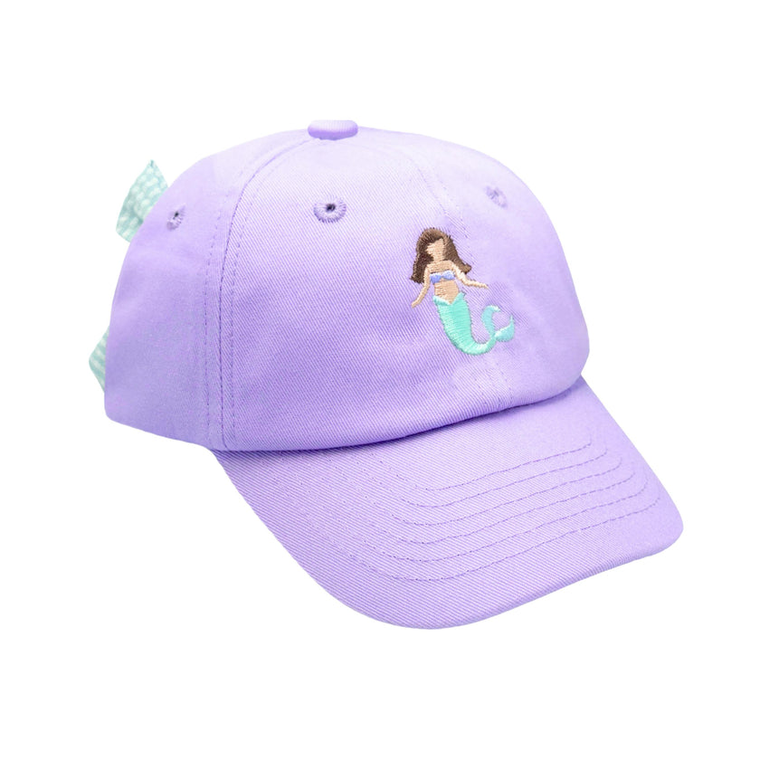 Lavender Mermaid Bow Baseball Hat - Baby & Youth