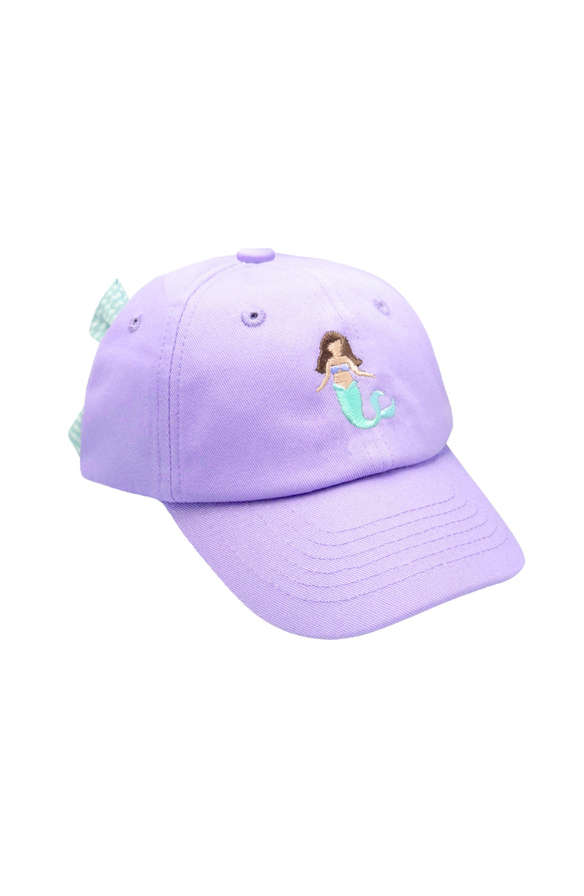 Lavender Mermaid Bow Baseball Hat