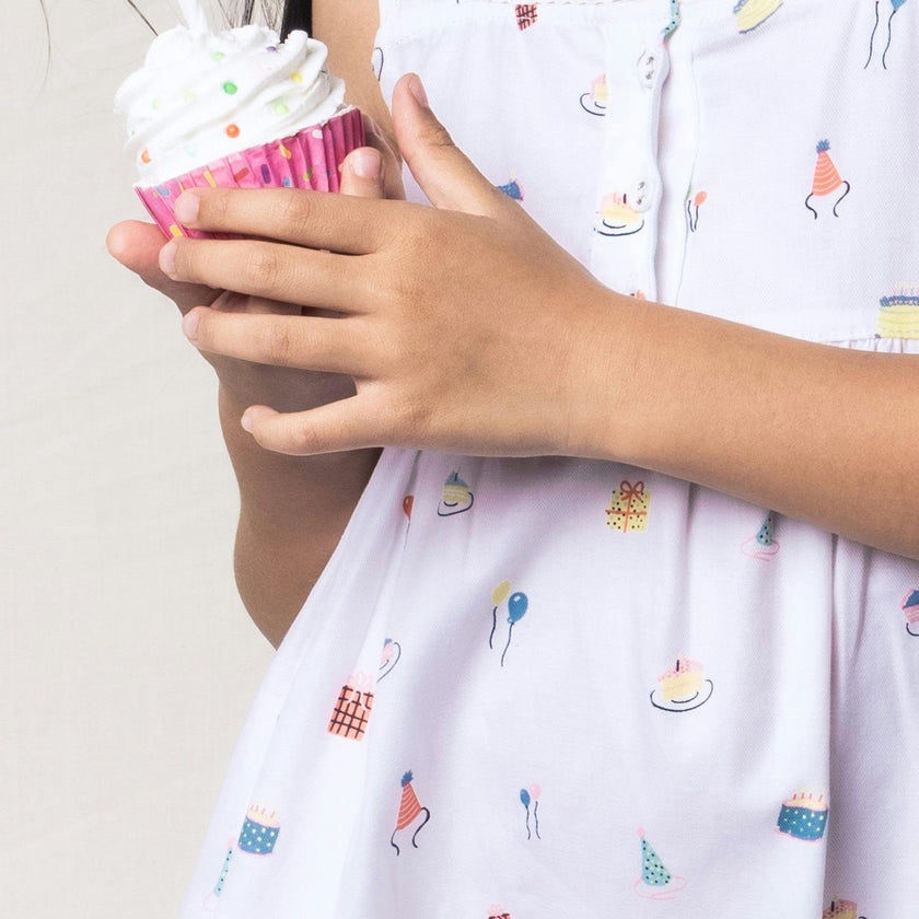 Girl's Twill Charlotte Nightgown in Birthday Wishes
