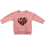 Drop-Shoulder Pullover Love in Rose Brown