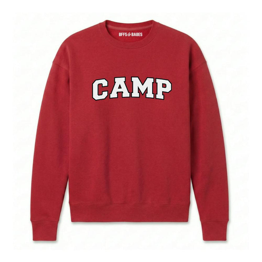 CAMP Custom Varsity Crewneck Sweatshirt, Red