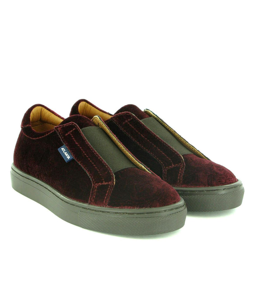 Velvet Slip On Sneaker, Burgundy
