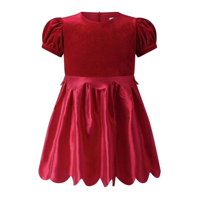 Taffeta Scalloped Dress