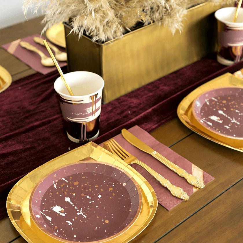 Mauve-Elous Gold Foil Guest Napkins