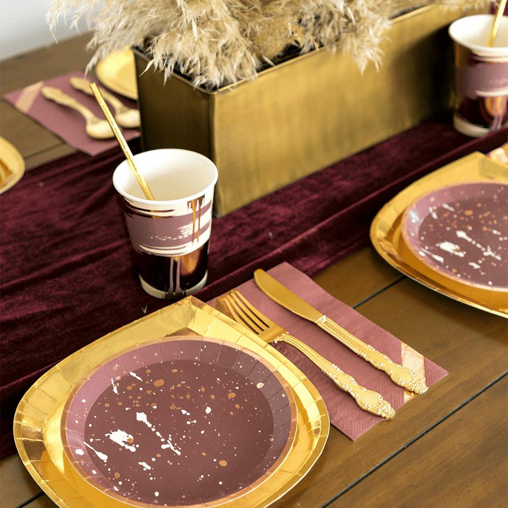 Mauve-Elous Gold Foil Guest Napkins