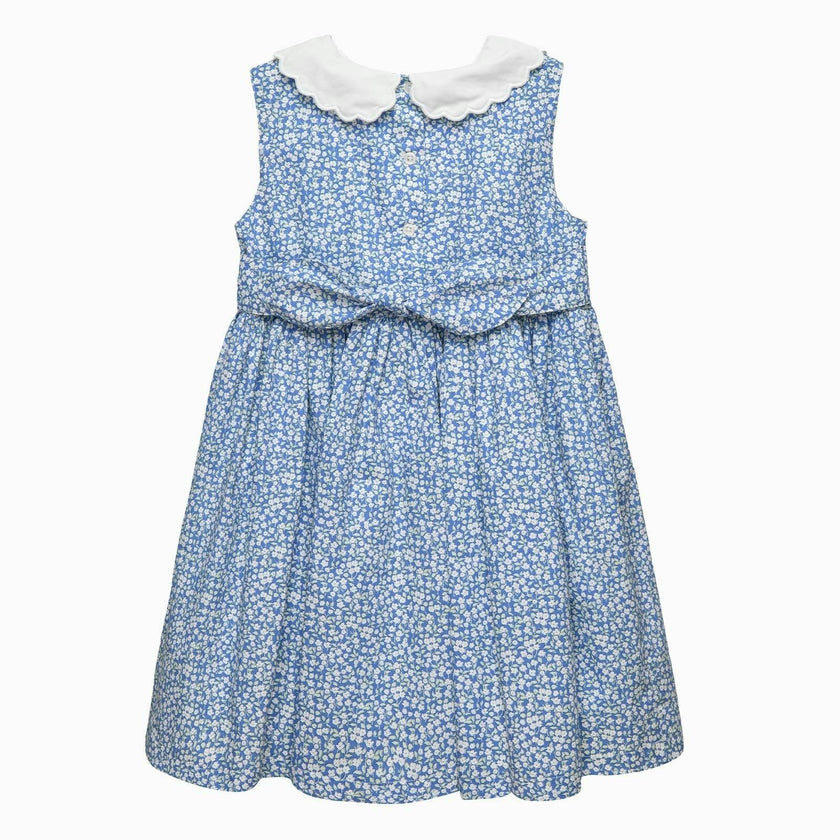 Petal Collar Duck Dress in Blue Floral