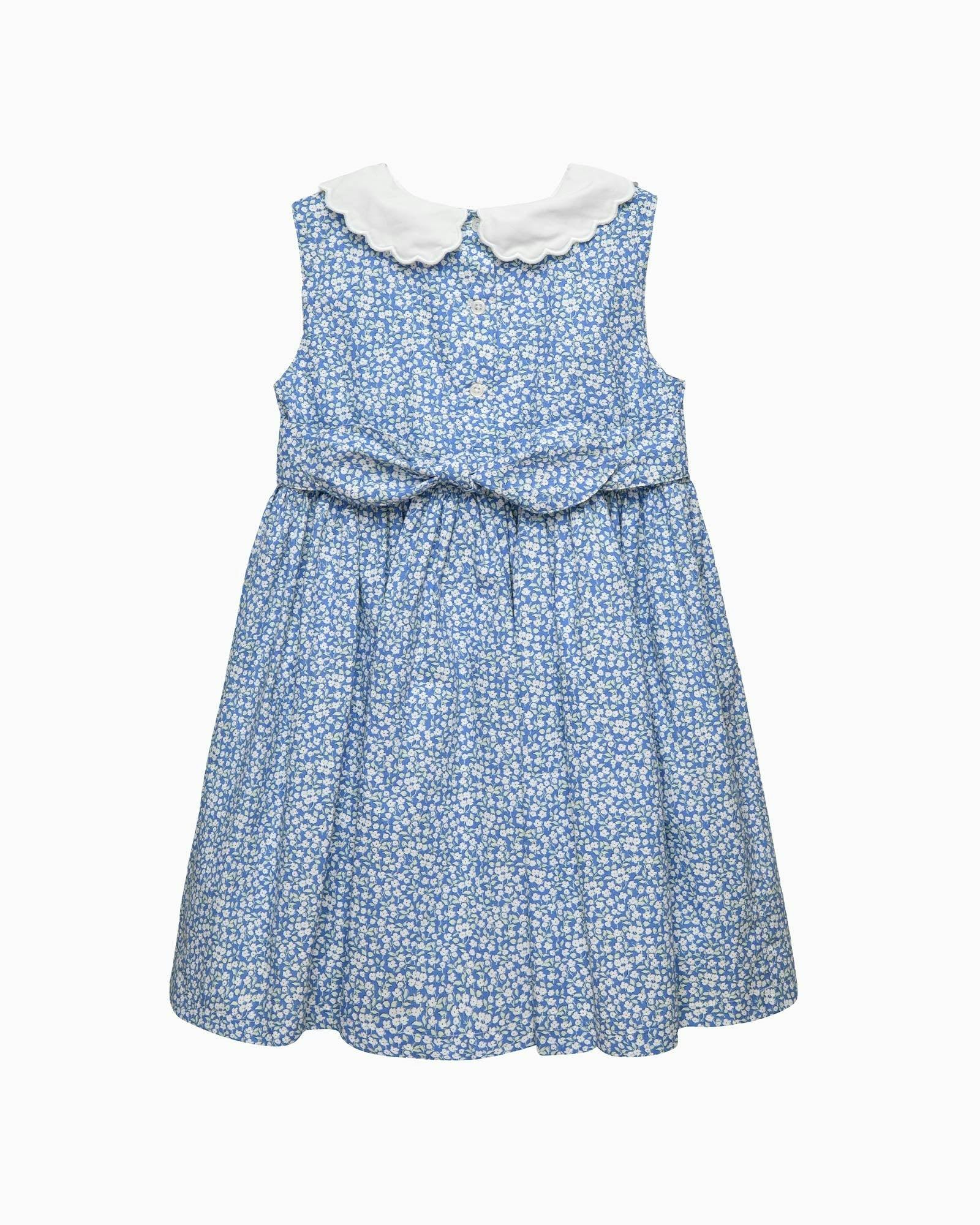 Petal Collar Duck Dress in Blue Floral