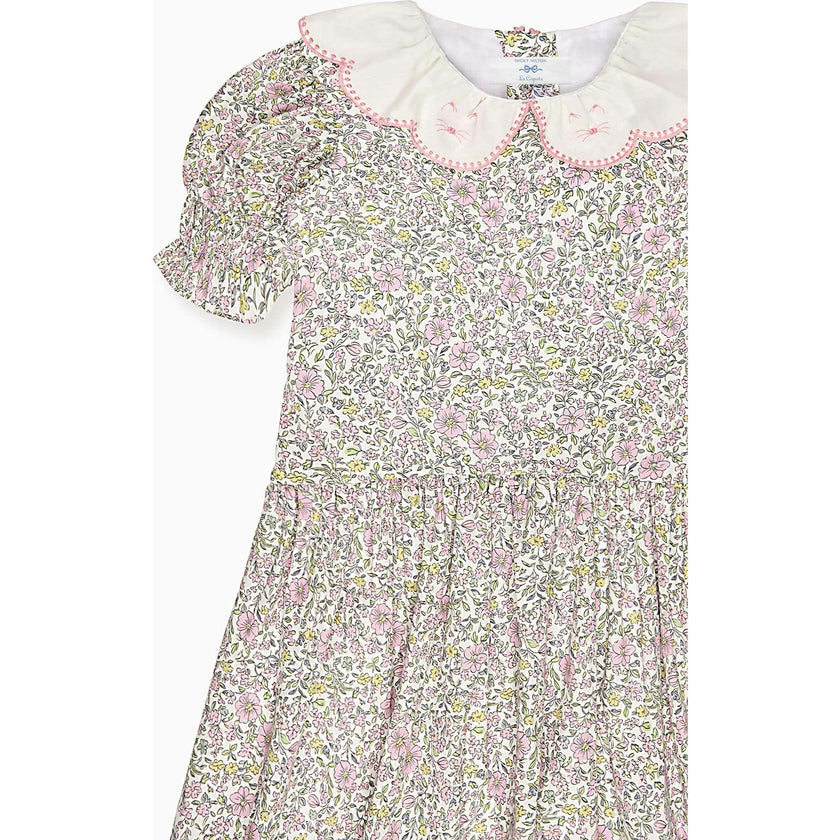 Nicky Hilton x La Coqueta Sage Floral Iris Girl Drop Waist Dress