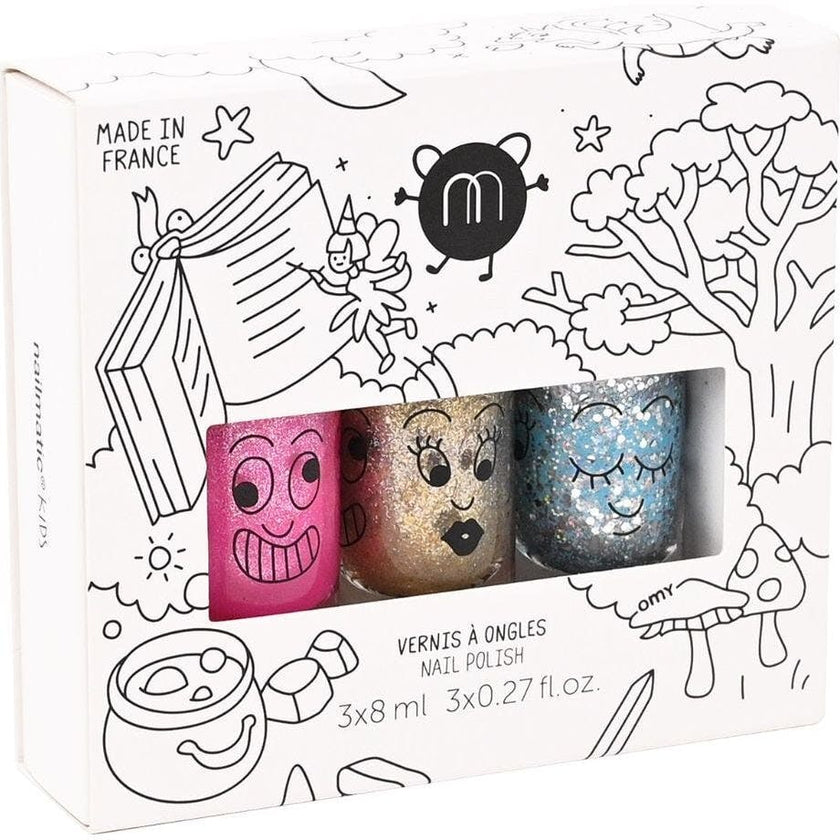 Nail Polish for Kids Set of 3 PINKY AURORA LUNA