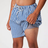 Denim Stripe Comfort Lined Swim Short