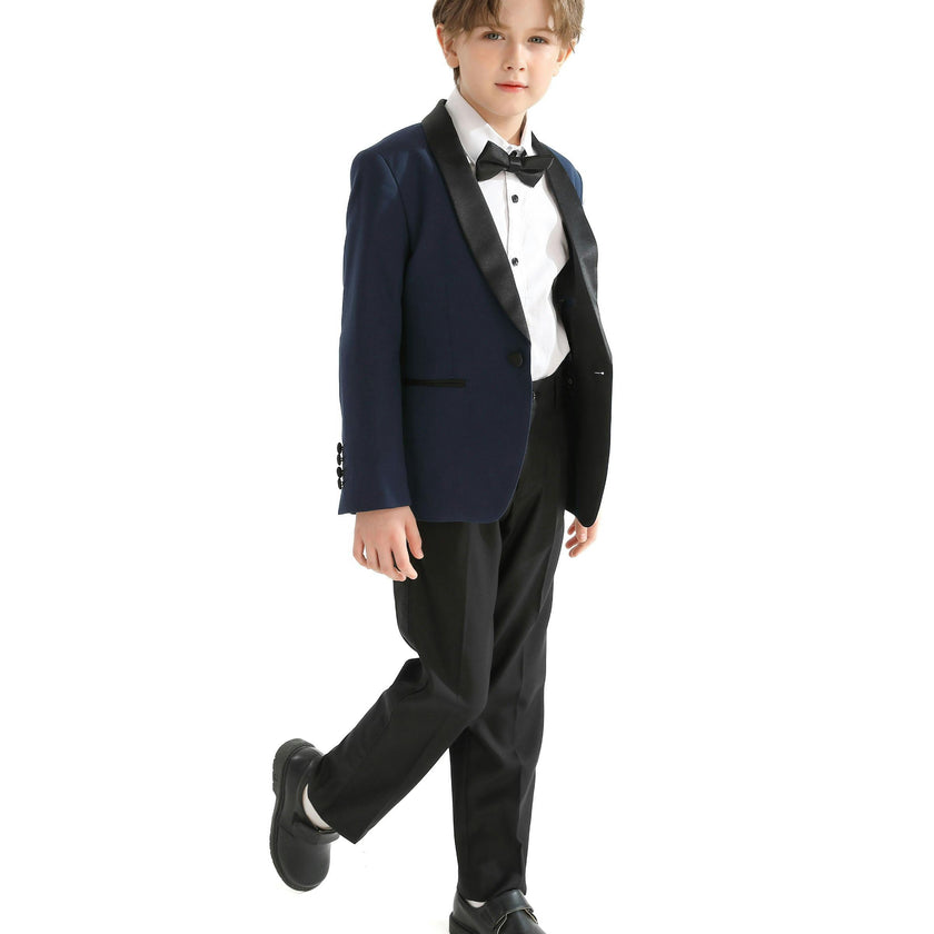 Navy Moustache Shawl Lapel Tuxedo Set