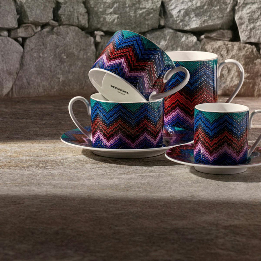 Tea Cup & Saucer STARLIGHT Set of 2 in Luxury Box - Ø 8,5 X H 6 Cm Cap. 22 Cl. - S.15,5 Cm