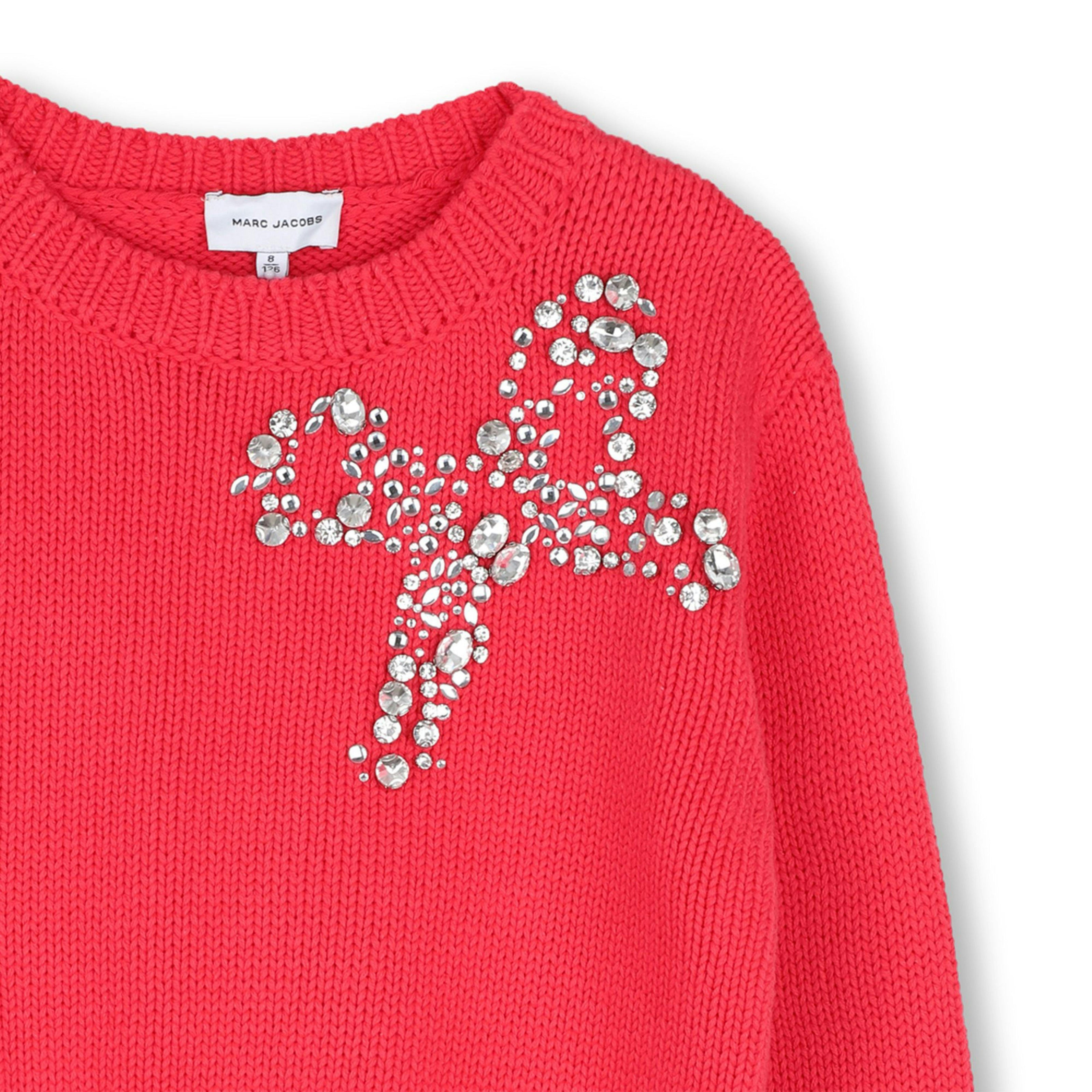 Red Rhinestone Knit Sweater