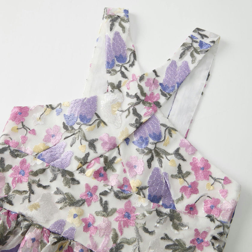 Mariah Embroidered Halter Neck Dress