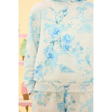 Kian Hooded Sweatshirt in Blue Aquarelle Fleur