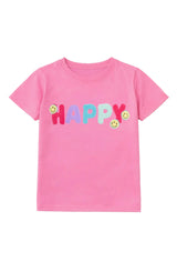 Happy Applique Short Sleeve Tee