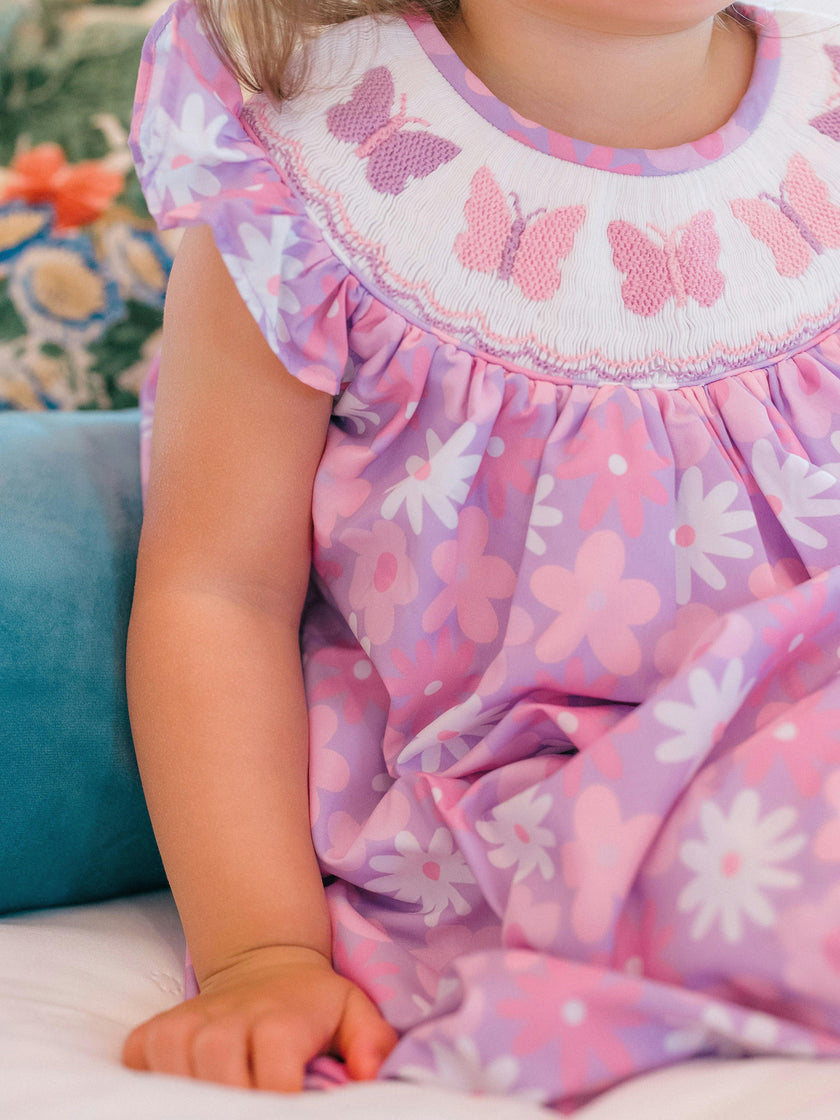 Lucy Butterfly Smocked Dress. (FINAL SALE)