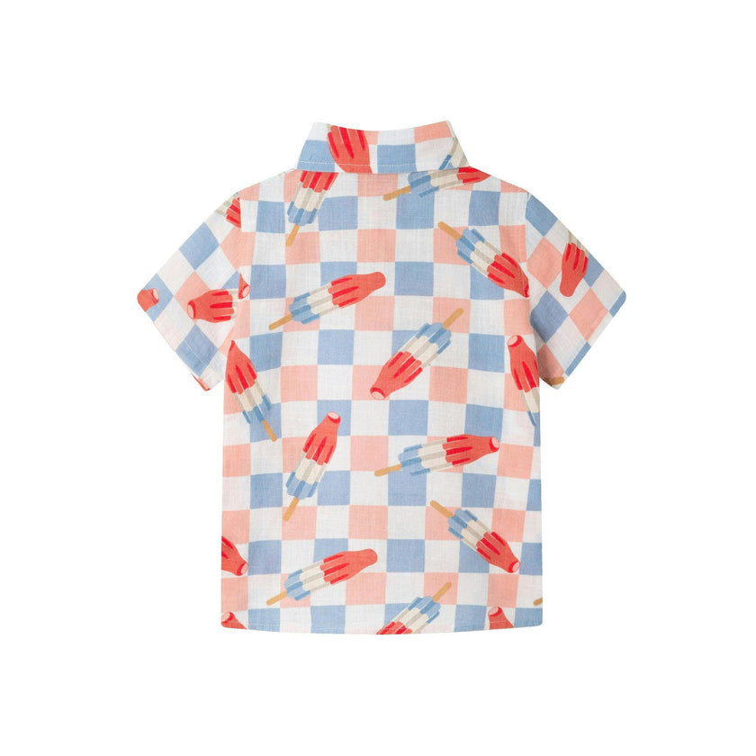 Kids Crosshatch Checkered Pop Buttondown