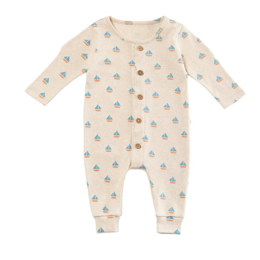 Quinn Magnetic Playsuit in Sailboats