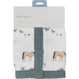 Cotton Muslin Baby Quilt - Farmyard