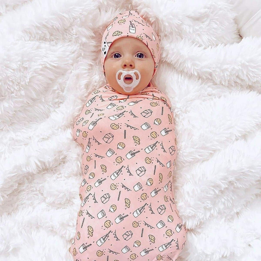 Milk & Cookies Original Bamboo Swaddle & Beanie Set