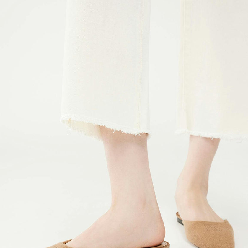 Hepburn Wide Leg High Rise Vintage Jeans | Eggshell