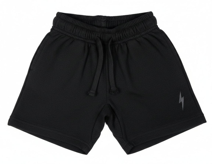 Kids Sweat Shorts - Black Bolt
