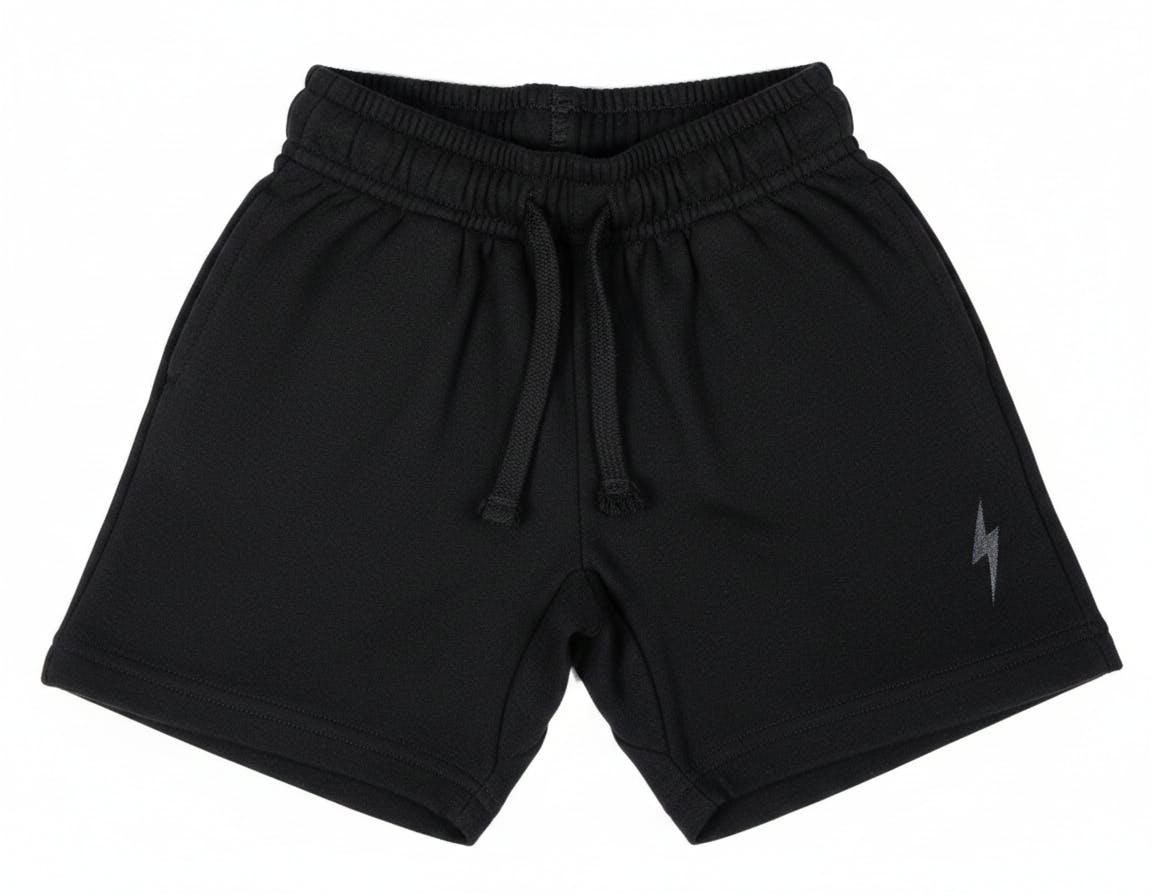 Kids Sweat Shorts - Black Bolt