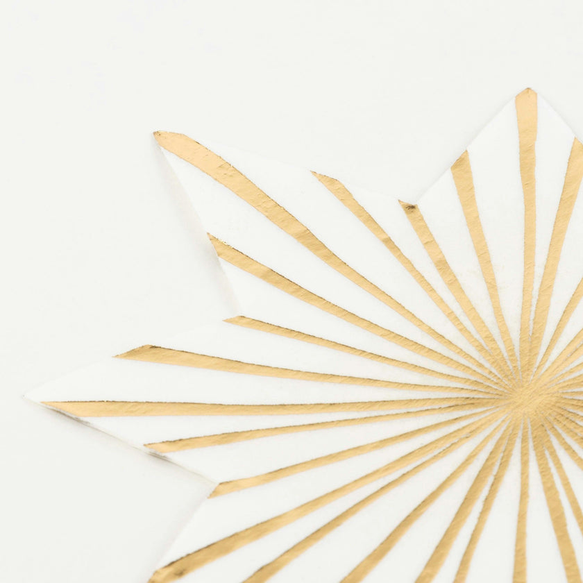 Gold Stripe Star Napkins