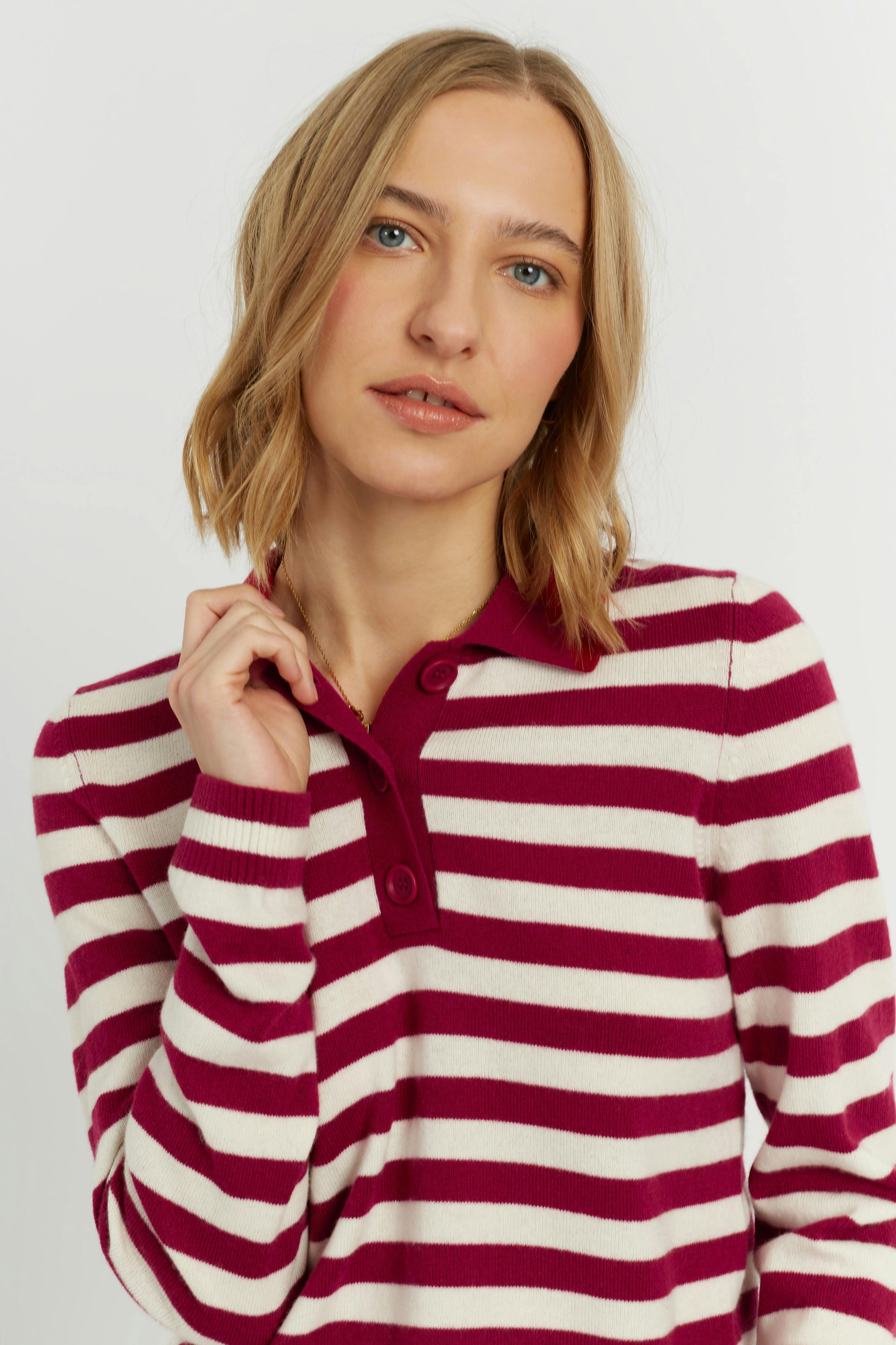 Wool Cashmere Polo Sweater