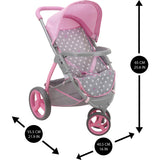 Cotton Candy Pink Doll Jogger Stroller - Fits Dolls Up to 24"