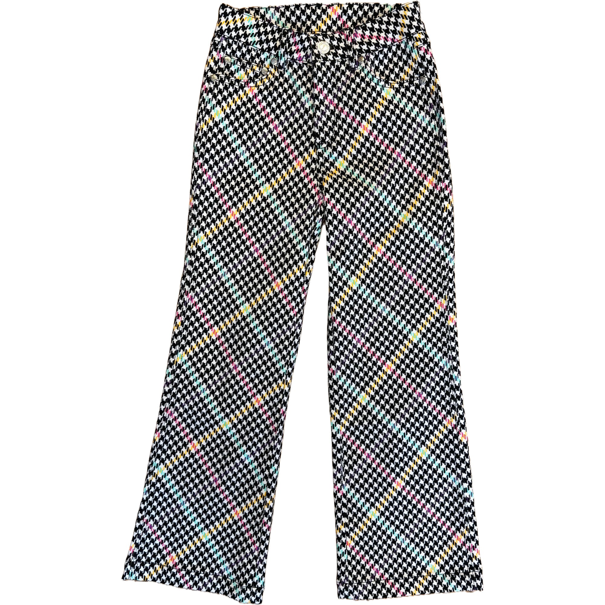 Girls Hi-Shine Mid Rise Slim Band Twill Pant, Multi