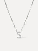 Silver Initial Necklace - Letter Necklace