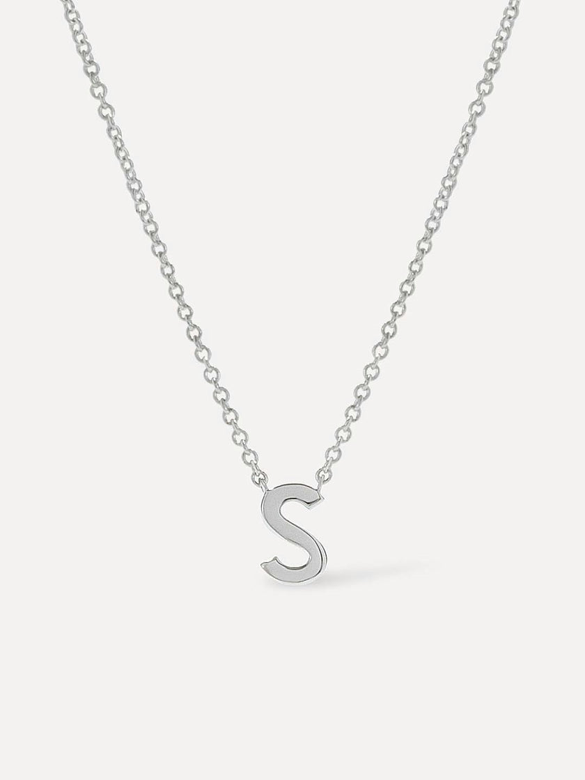 Silver Initial Necklace - Letter Necklace