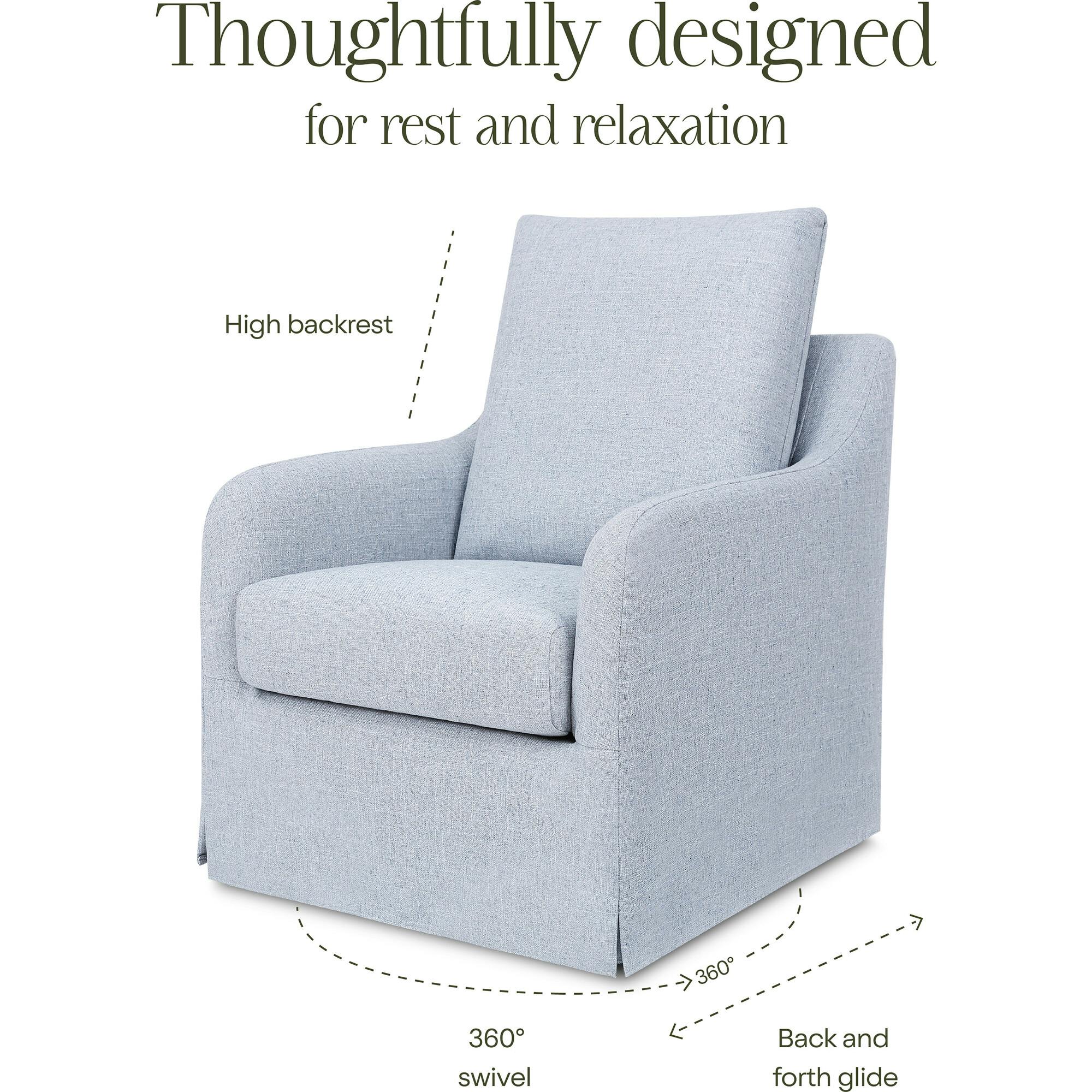 Reese Eco-Linen Slip Cover Swivel Glider