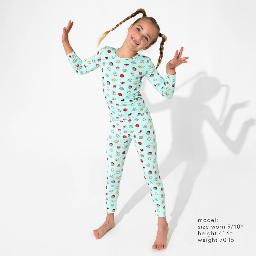 Blue Space Donut Bamboo Kids Pajamas
