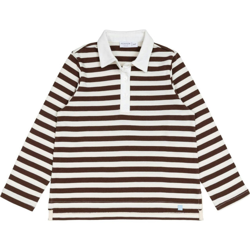 unisex cocoa stripe rugby shirt