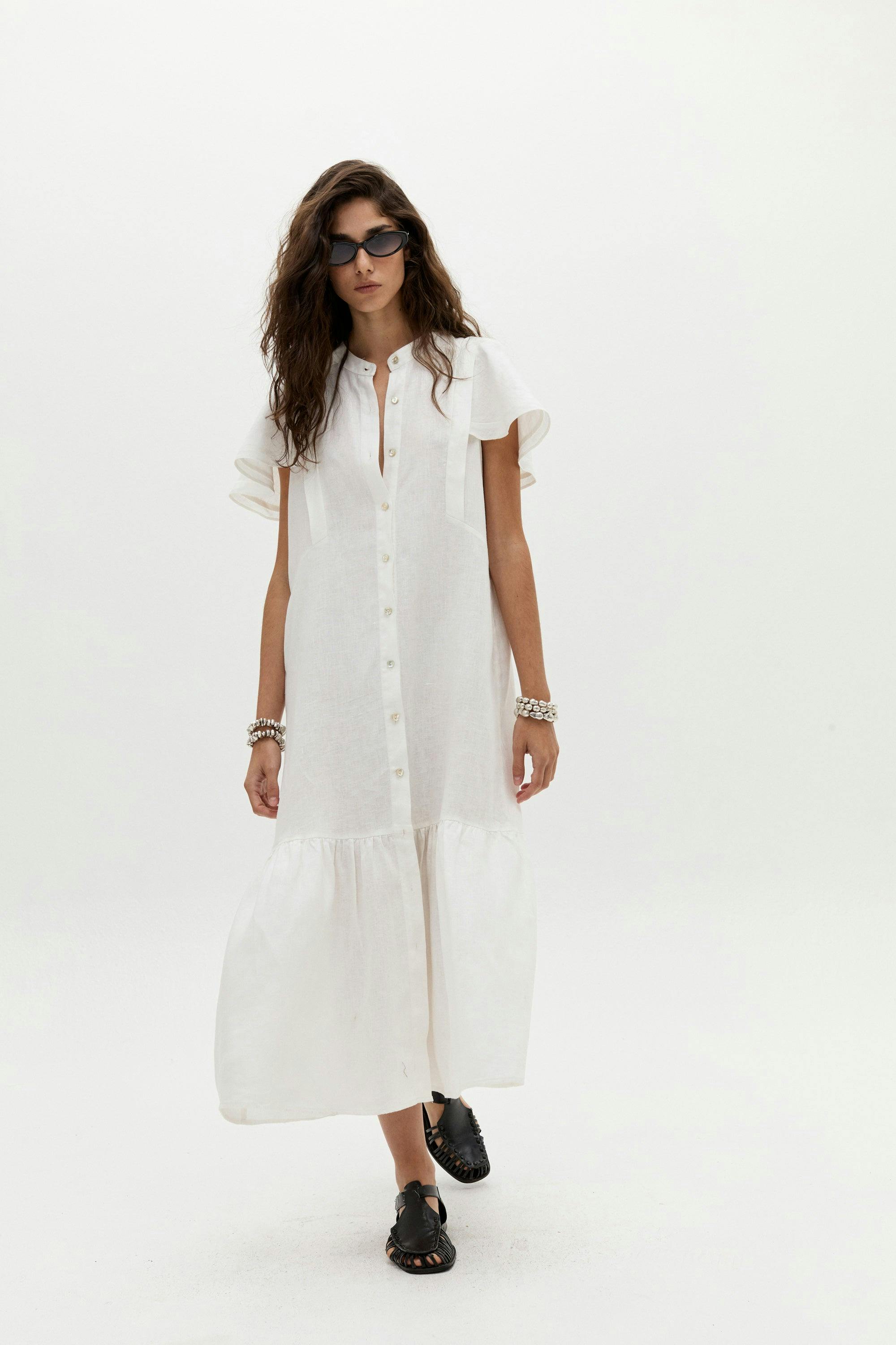 Willow Linen Dress - Off White
