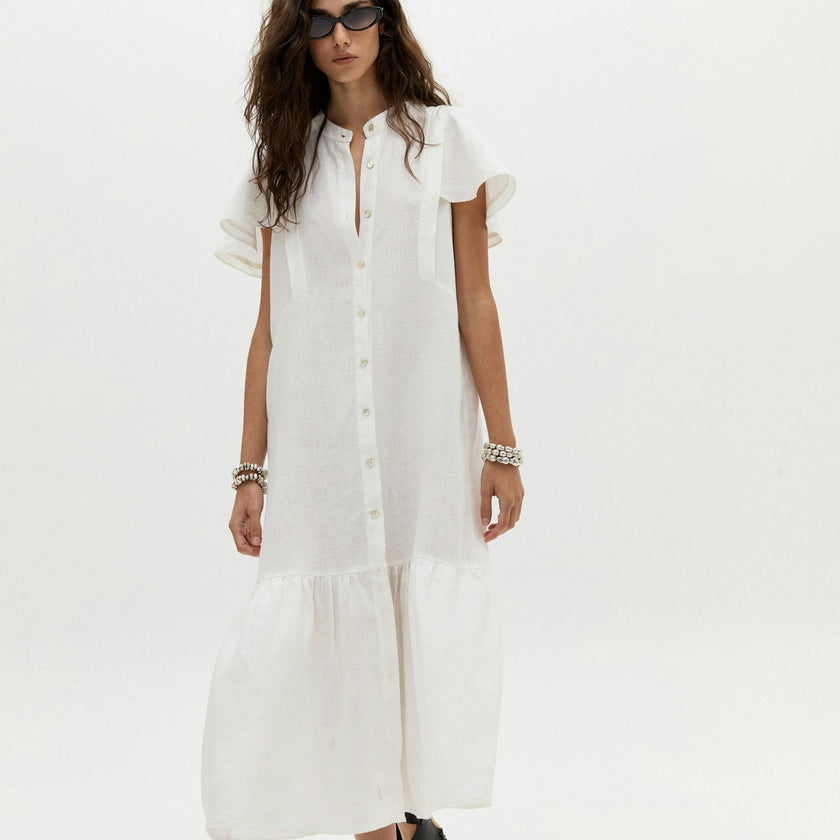 Willow Linen Dress - Off White